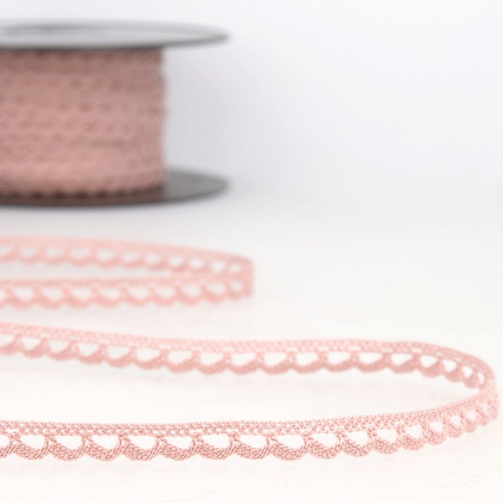 Stephanoise Cotton Lace Trim Pink
 