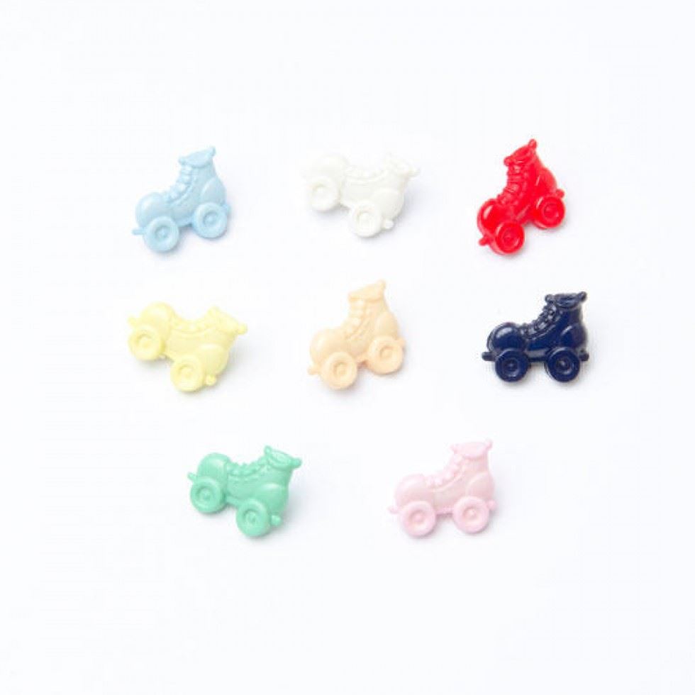 Assorted Colours Roller Skate Buttons (Value Pack)