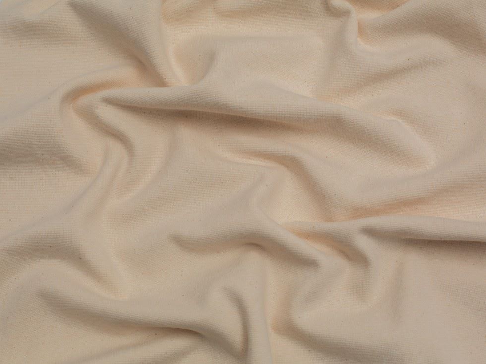 Minerva Core Range Bio Natural Tubular Rib Stretch Knit Fabric Ecru