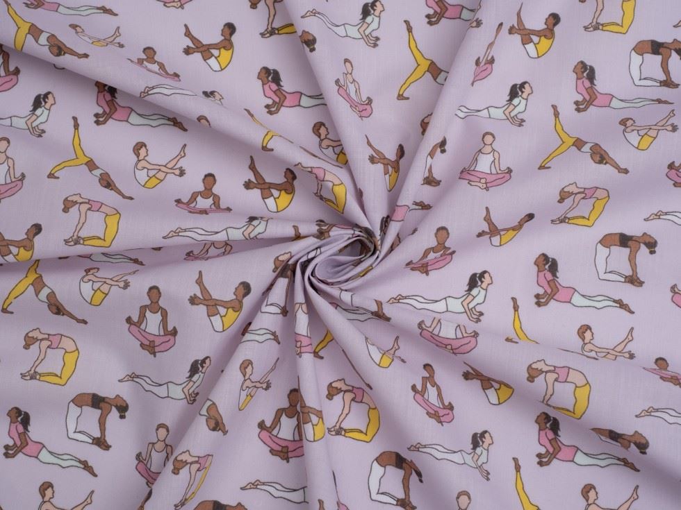 Lilac Printed Polycotton Fabric