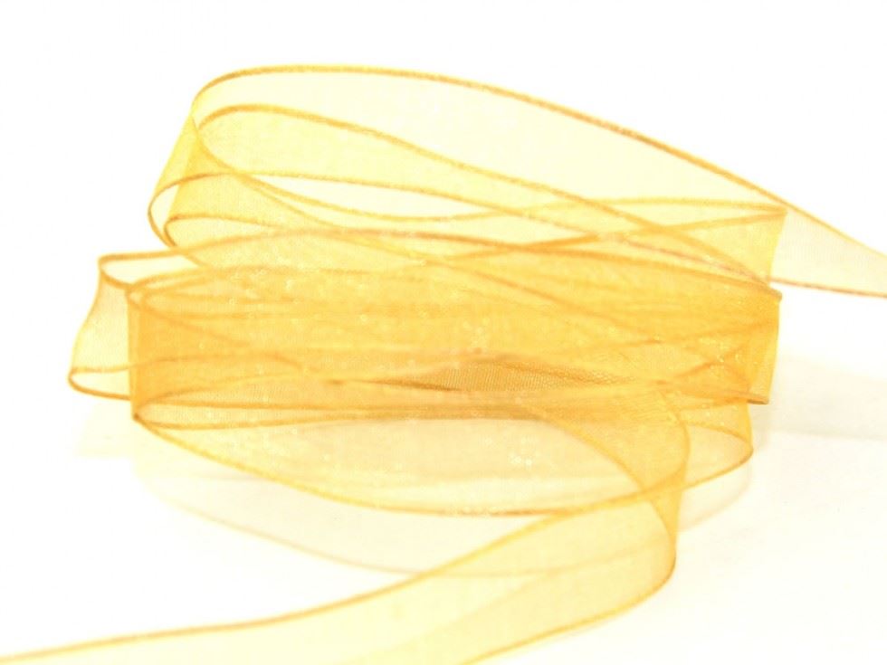 Berisfords 678 Honey Gold Wired Sheer Organza Ribbon