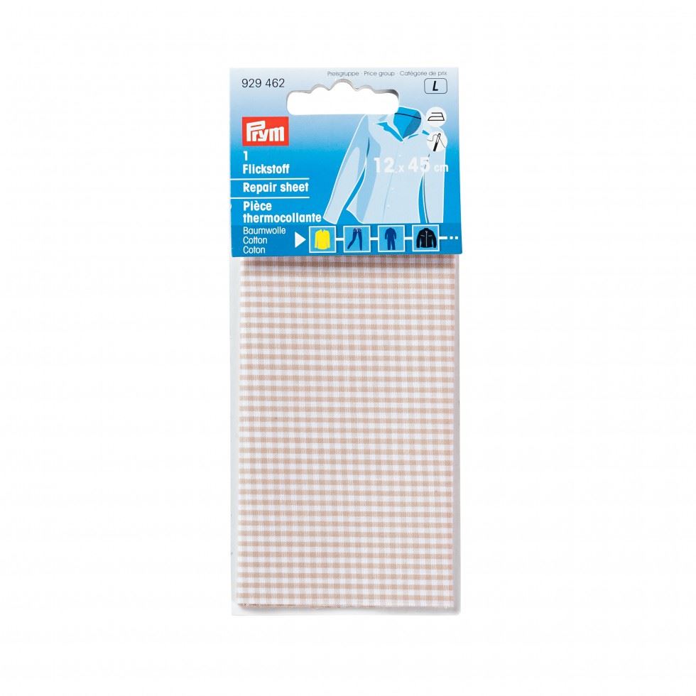 Prym Check Cotton Repair Sheet Beige & White
 