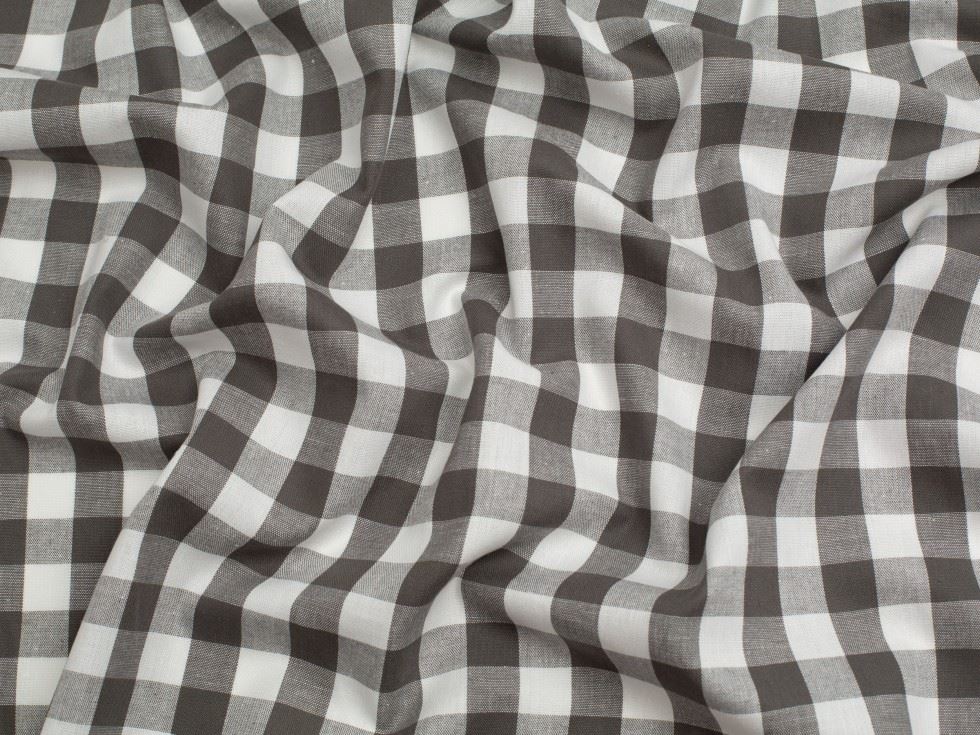 Minerva Core Range 3/4 inch 100% Cotton Gingham Fabric Grey
 