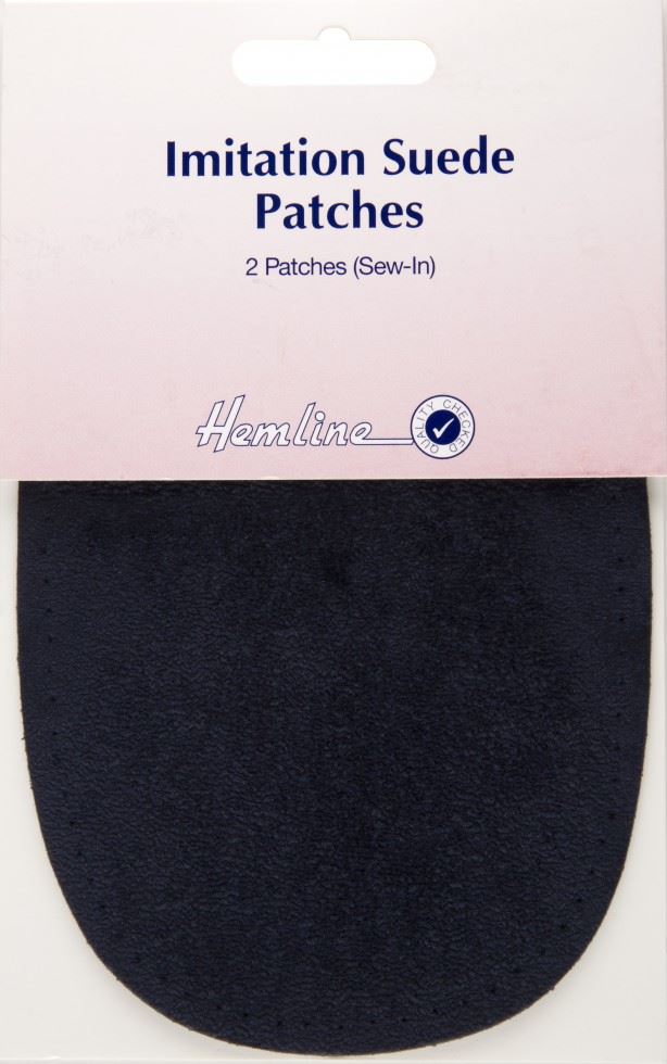 Hemline Navy Blue Imitation Suede Patches