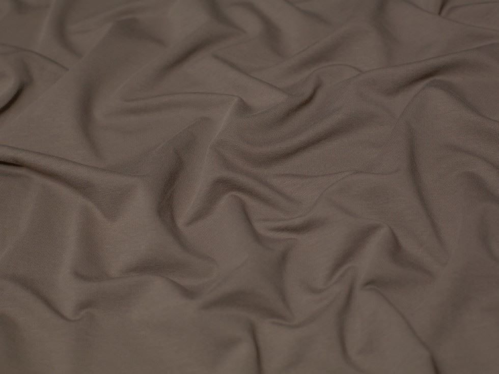 Minerva Core Range Taupe Light Loop Back French Terry Stretch Knit Fabric