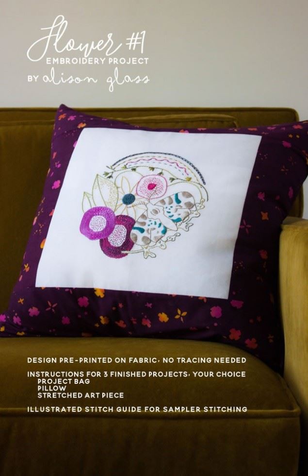 Alison Glass Flower 1 Project Embroidery Pattern
 