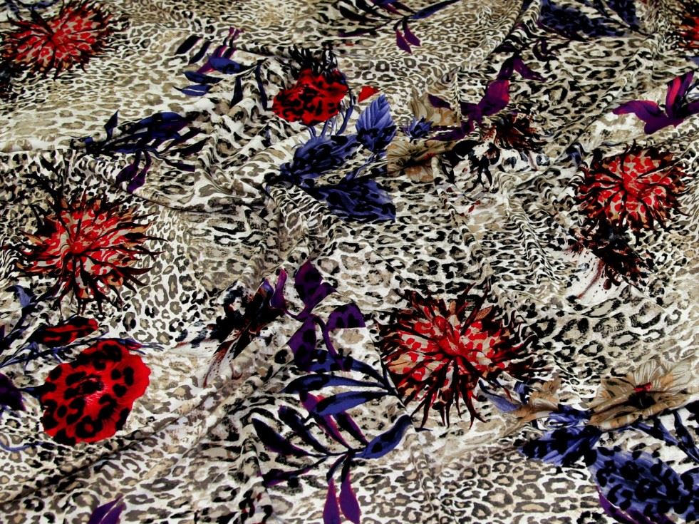 Red Deadstock Viscose Jersey Stretch Knit Fabric