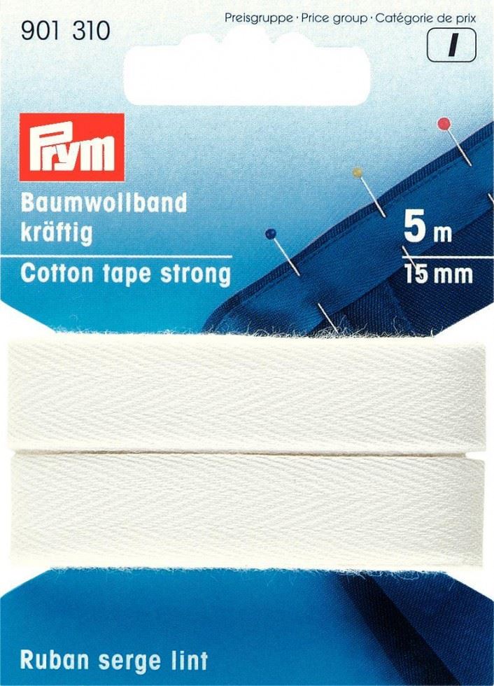 Prym Extra Strong Cotton Tape White
 