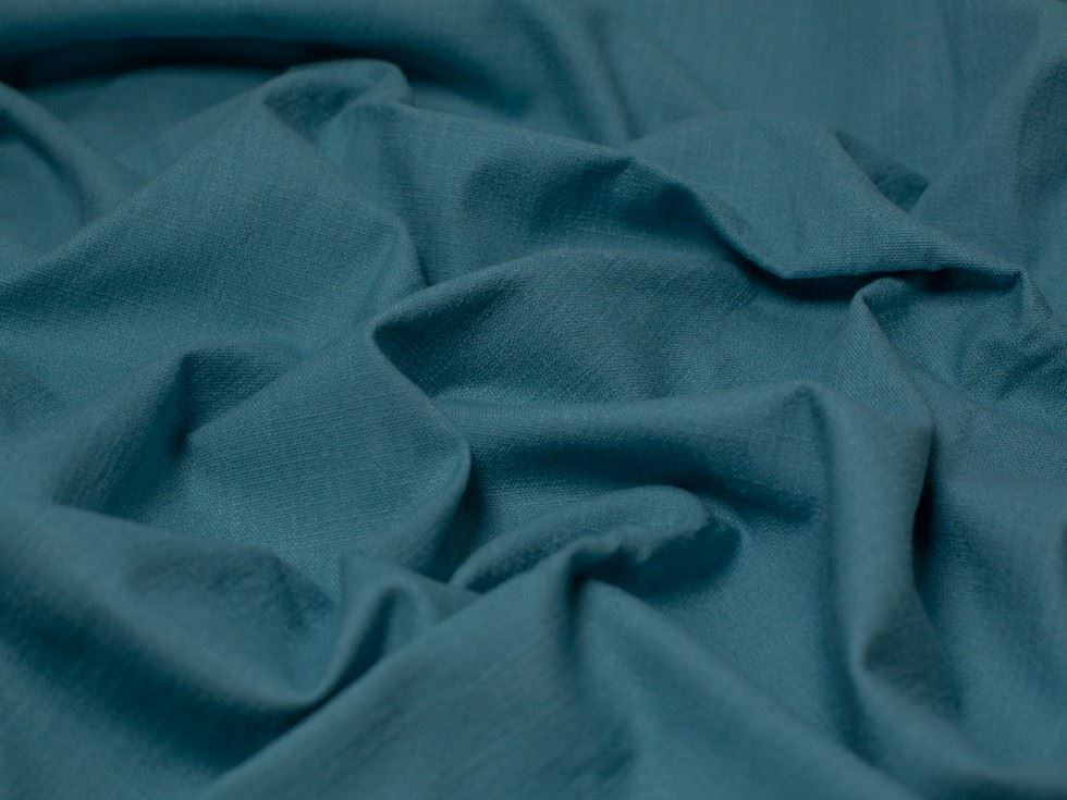 Stretch Woven Linen Blend Fabric Teal