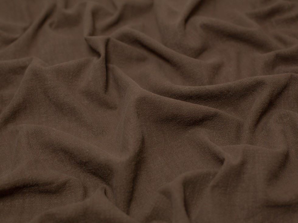 Minerva Soft Stonewashed Ramie Linen Weave Fabric Dark Brown Ramie/Linen Minerva Core Range Nt-02155-058