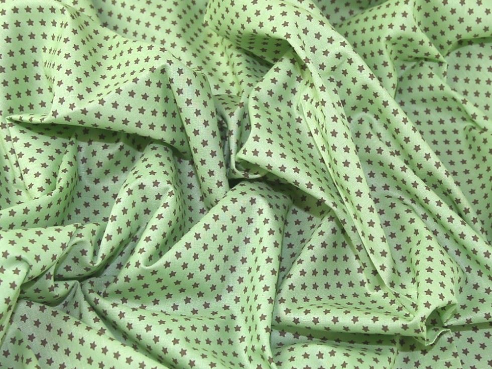 John Louden Grey On Mint Green 100% Cotton Poplin Fabric