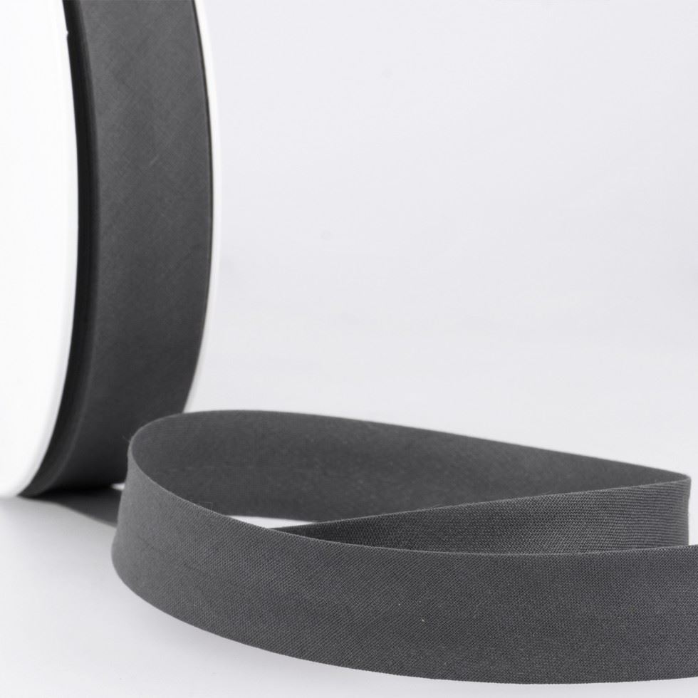 Stephanoise Polycotton Bias Binding Tape Dark Grey
 