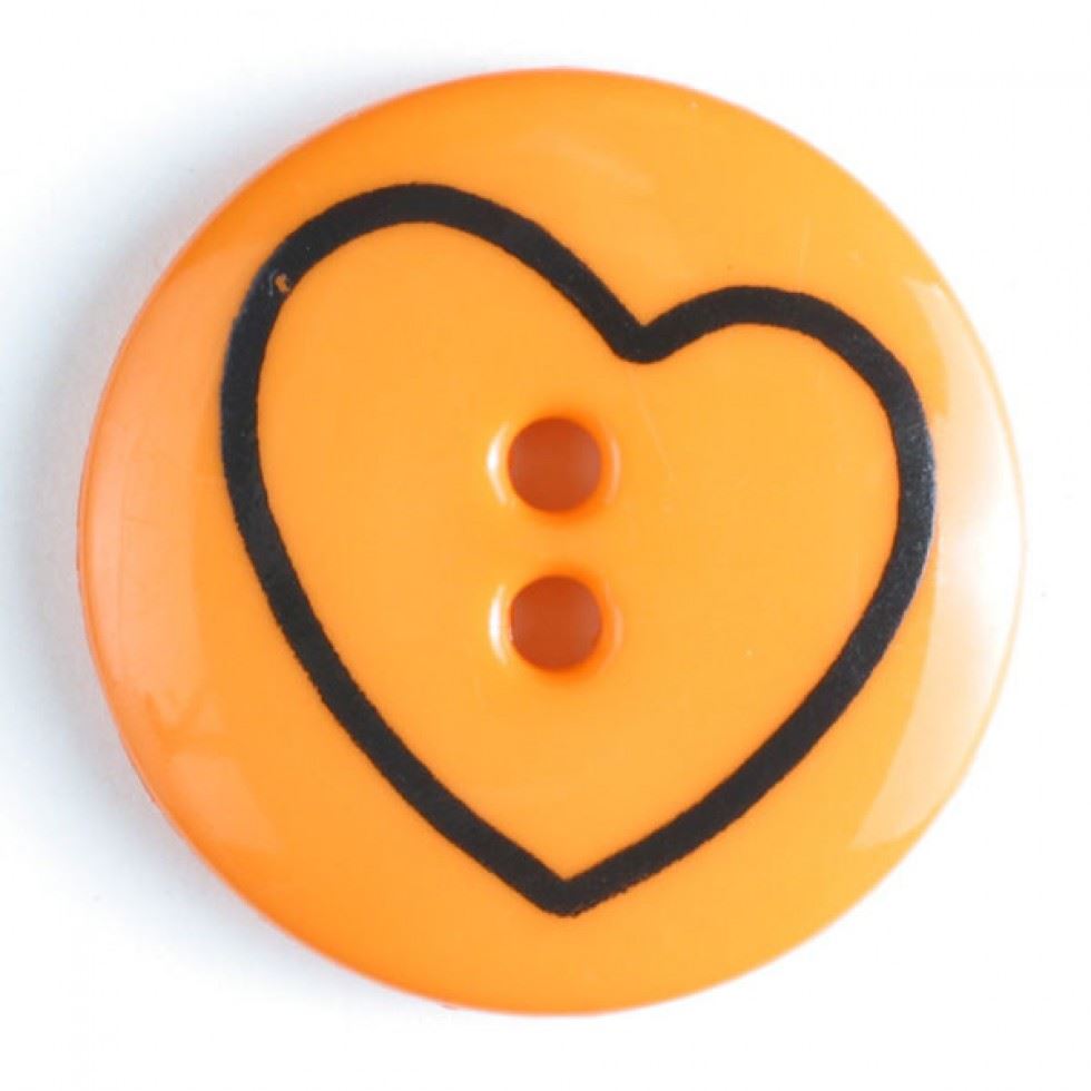 Dill Orange Round Heart Buttons (Value Pack)