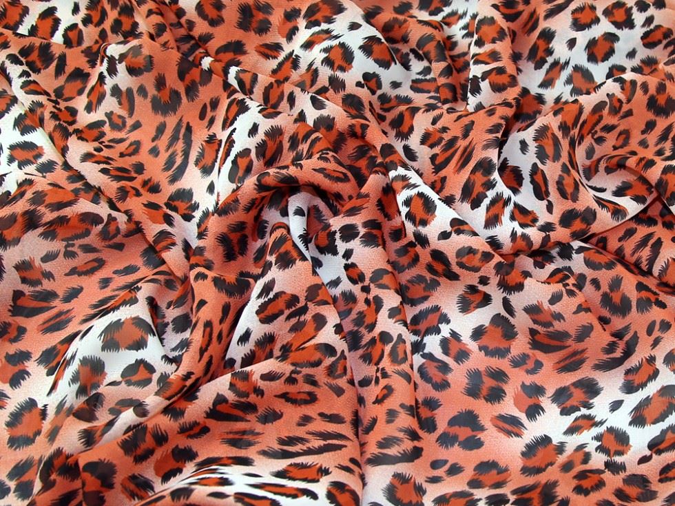 Rust Red Deadstock Sheer Chiffon Fabric