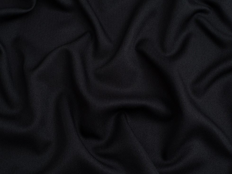 Minerva Core Range Herringbone Melange Polyester Suiting Fabric Black
 