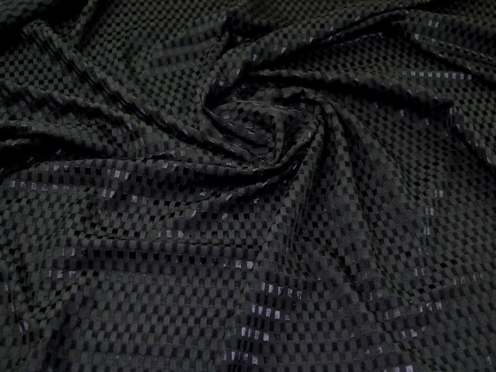 Black Deadstock Woven Jacquard Fabric