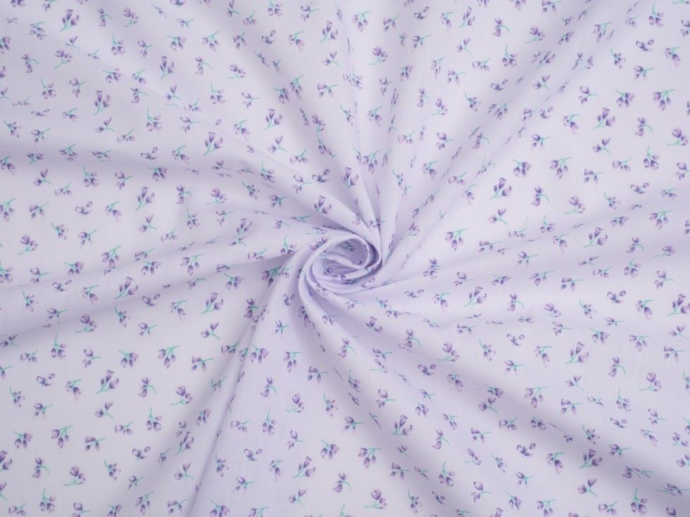 Lilac Printed Polycotton Fabric