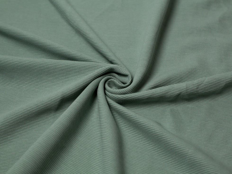 100% Cotton Ottoman Rib Stretch Knit Fabric Mint