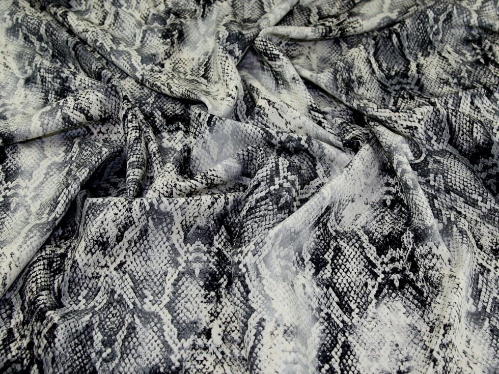 Scuba Stretch Knit Fabric Cream & Grey
 