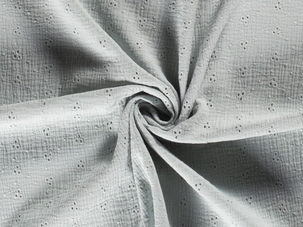 Embroidered Cotton Double Gauze Fabric Mint
 