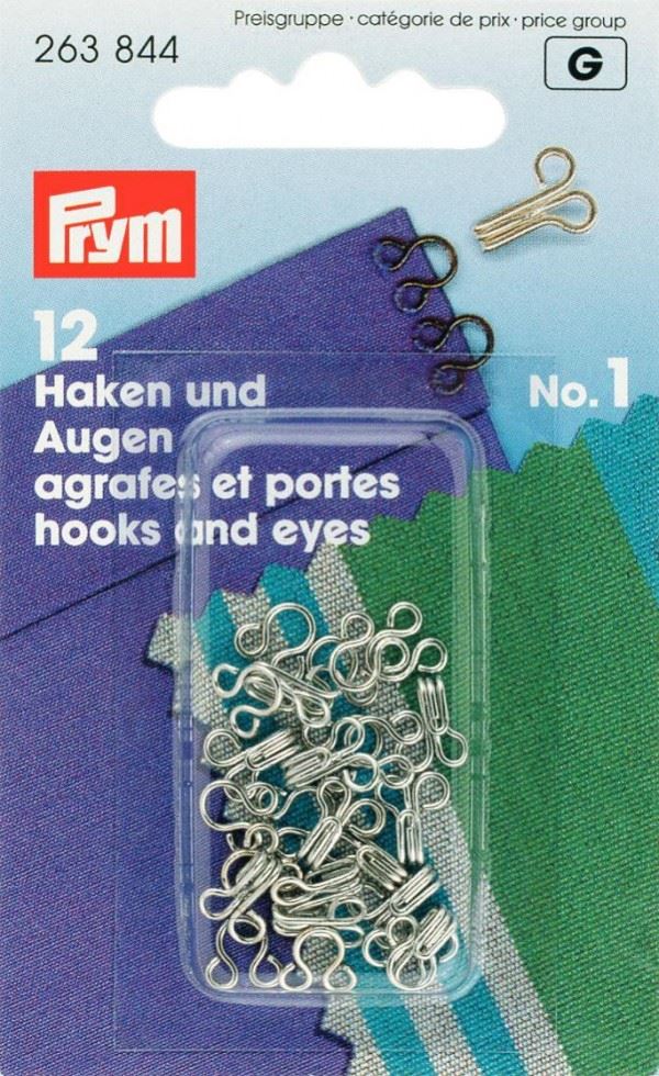 Prym Silver Hook & Eye Fasteners