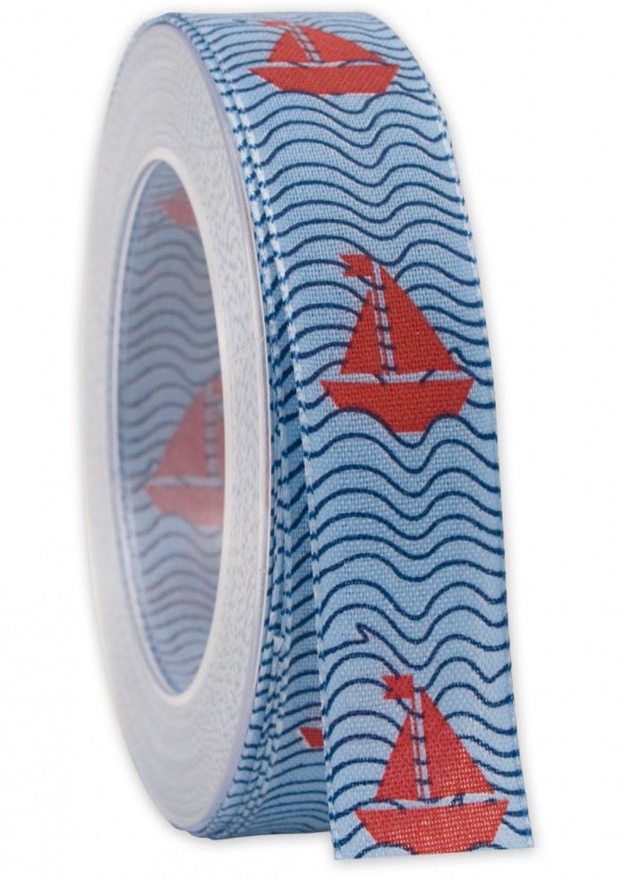 Blue Nautical Print Ribbon (Value Roll)