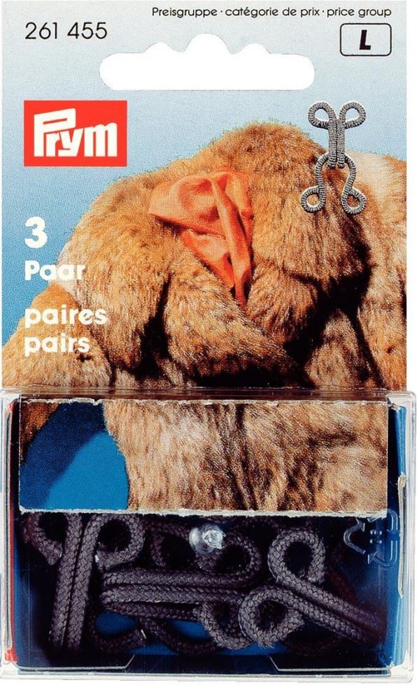 Prym Fur Coat Hooks Grey