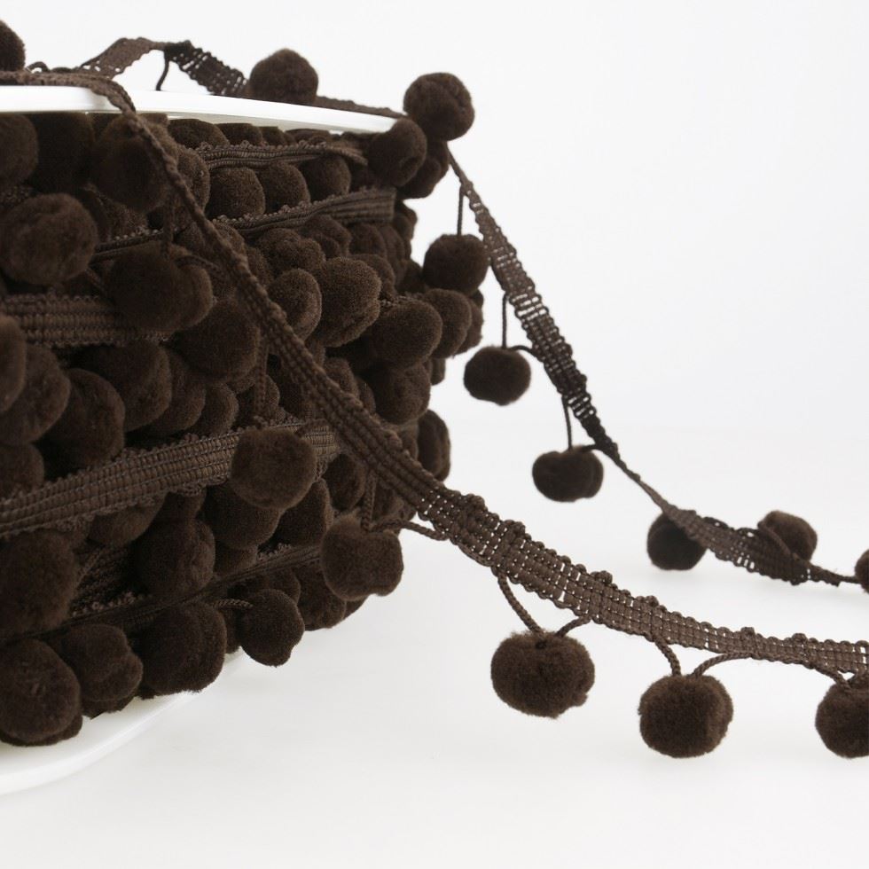 Stephanoise Pom Pom Trim Brown