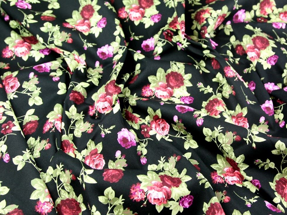 Black Deadstock Hendon Stretch Woven Cotton Twill Fabric