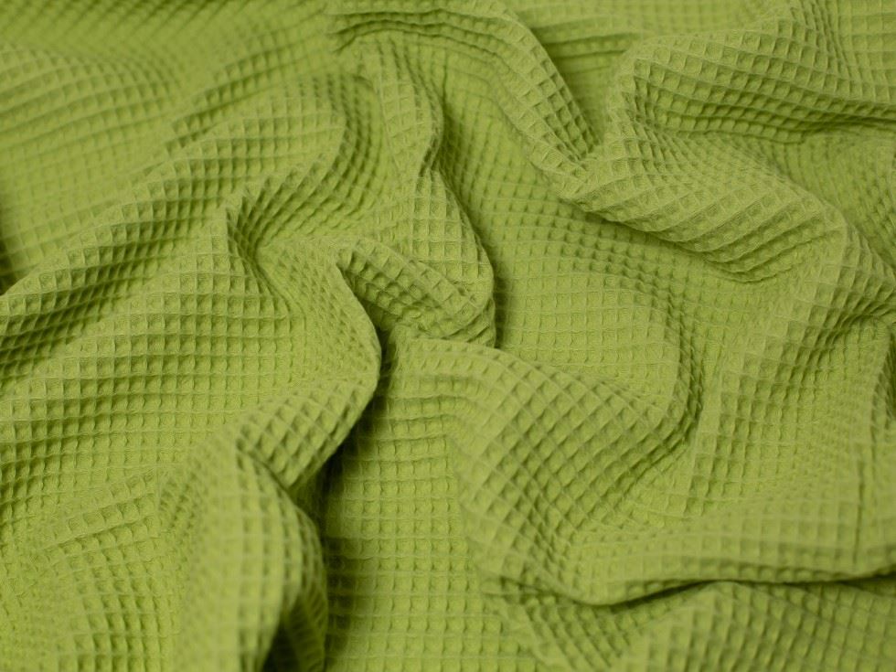 Minerva Core Range Lime Green Medium Cotton Waffle Fabric