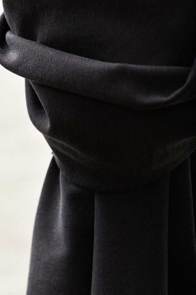 Meet Milk Black Stretch Woven Tencel Lyocell Twill Fabric