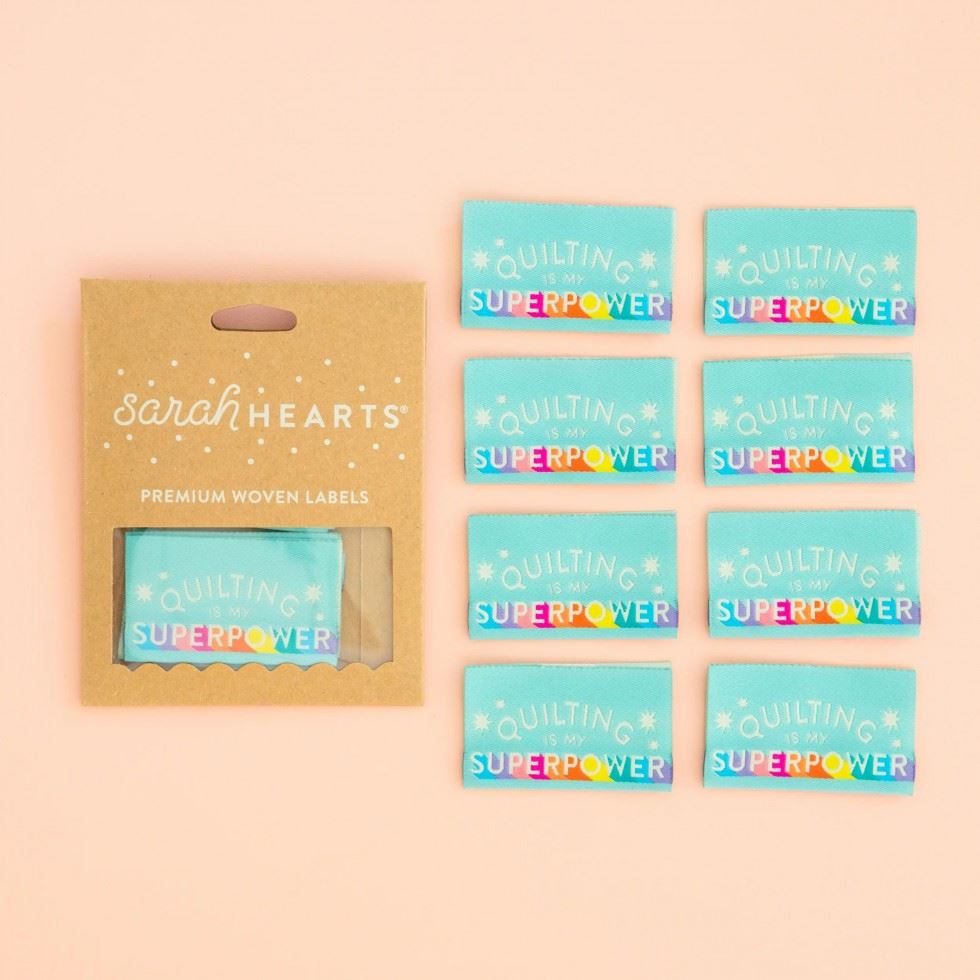 Sarah Hearts Quilting Is My Superpower Woven Labels
 
