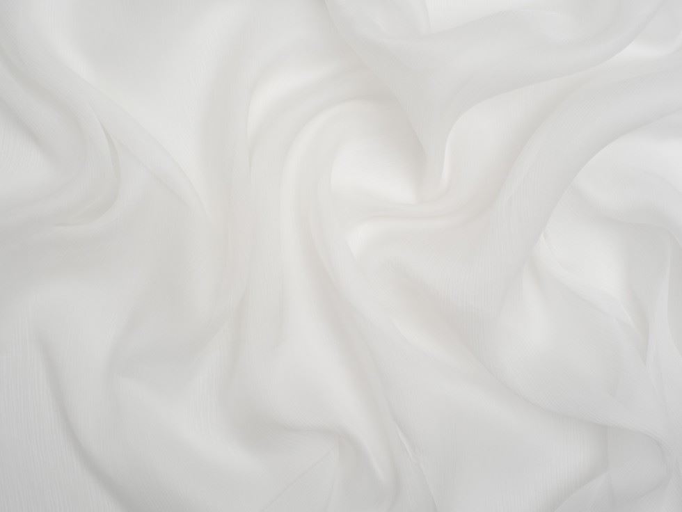 Minerva Core Range 100% Silk Crinkle Chiffon Fabric Ivory
 