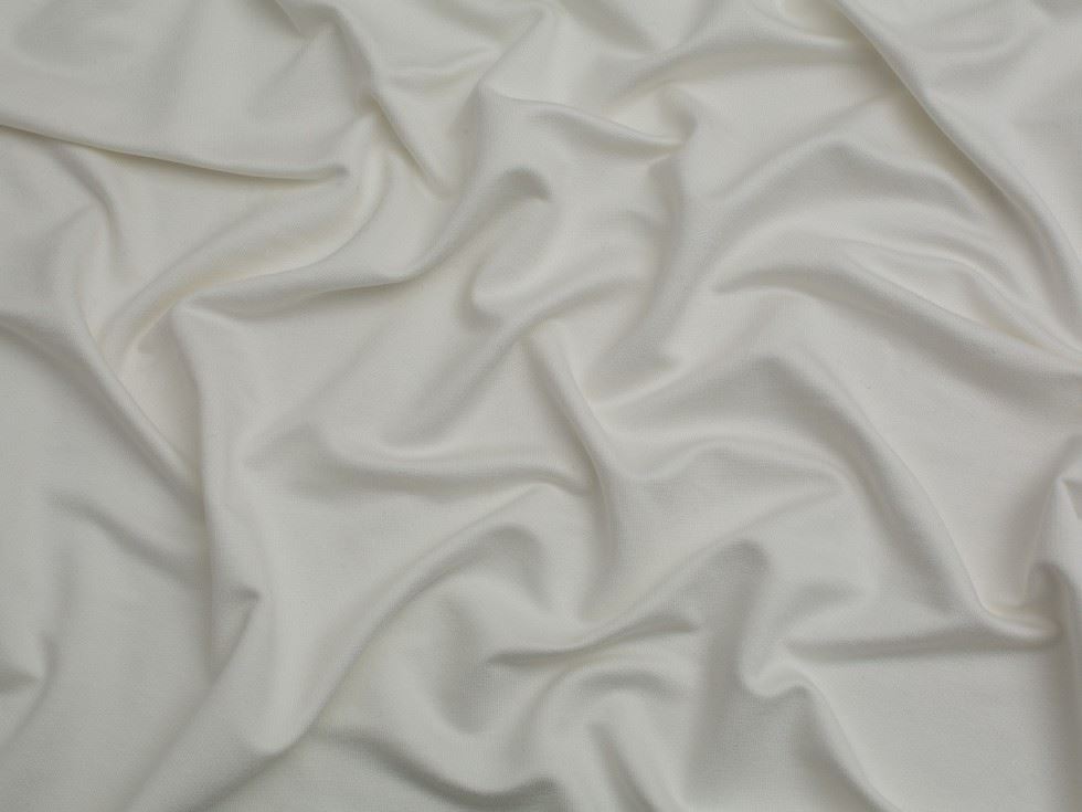 EcoVero Viscose Loop Back Jersey Stretch Knit Fabric Ivory
