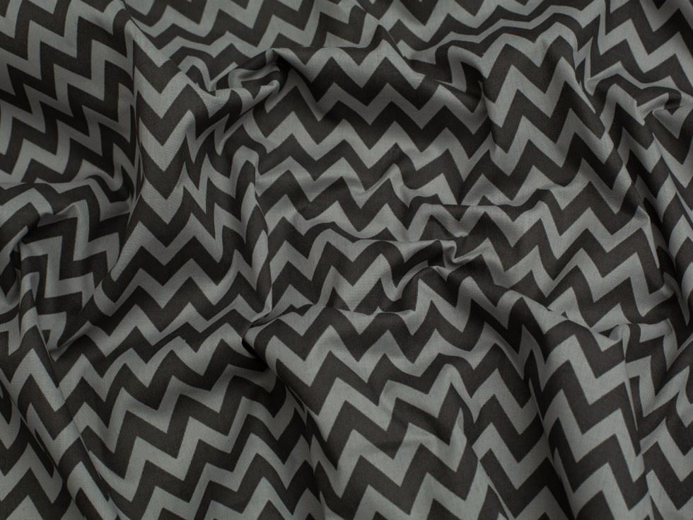 Minerva Core Range Printed Polycotton Fabric Dark on Light Grey
 