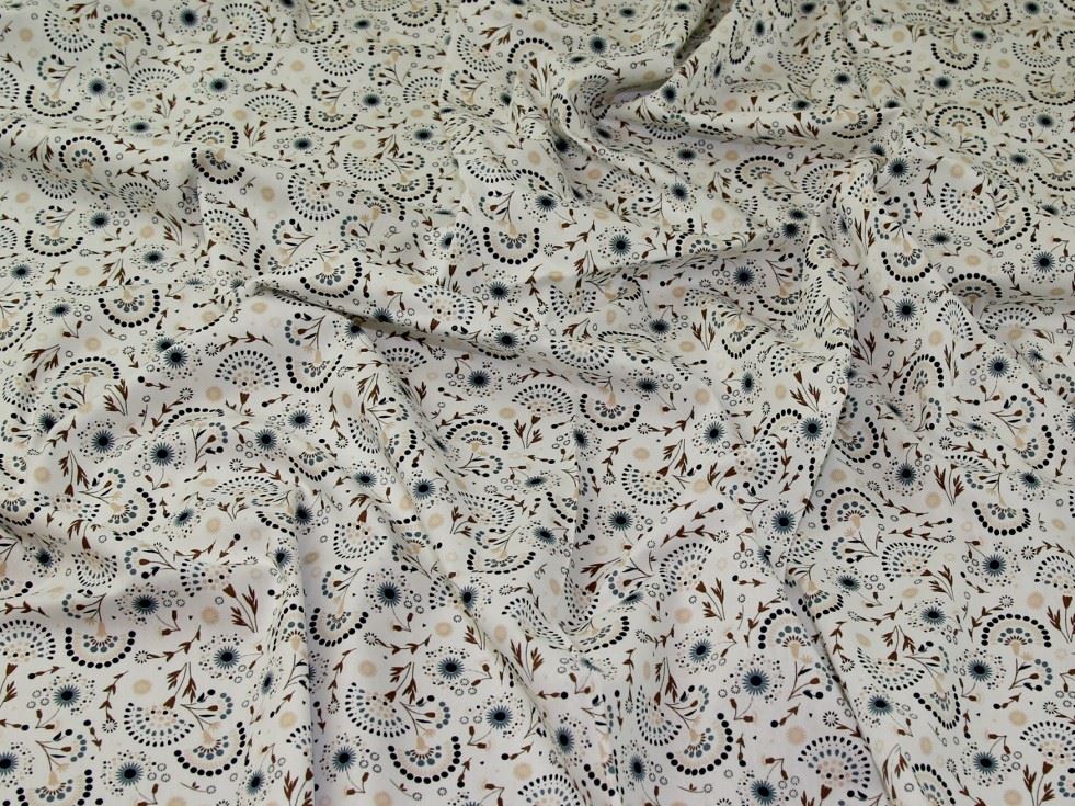 John Louden Ivory 100% Cotton Fabric