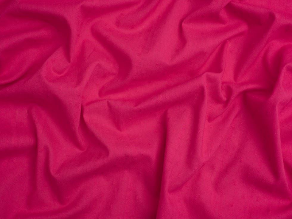Stripe Tufted Cotton Swiss Dot Fabric Raspberry