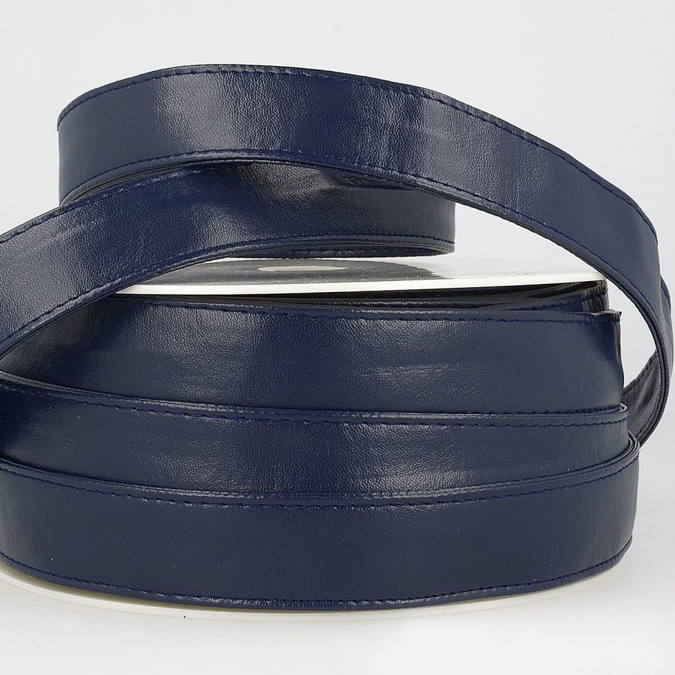Stephanoise Faux Leather Webbing Navy Blue