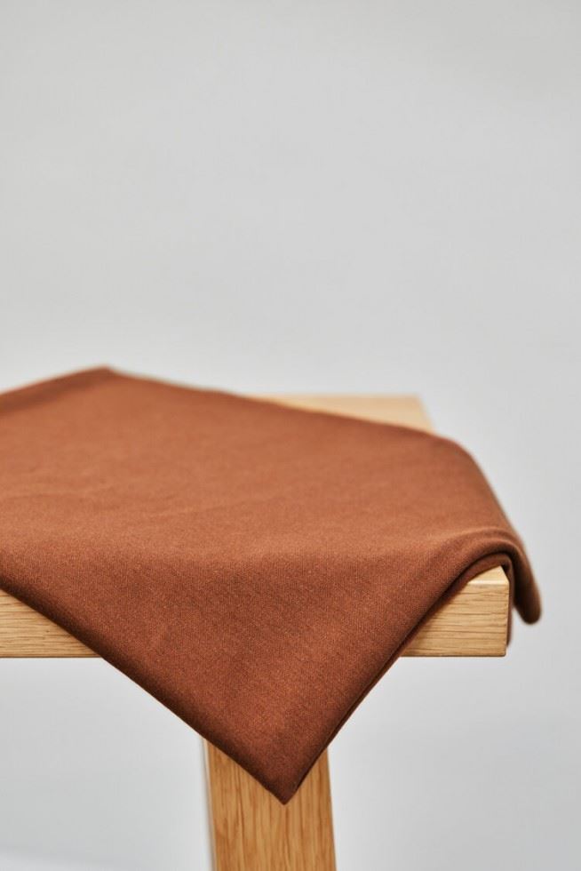 Meet Milk Pecan Two Face Code Interlock Tencel Lyocell Cotton Stretch Knit Fabric