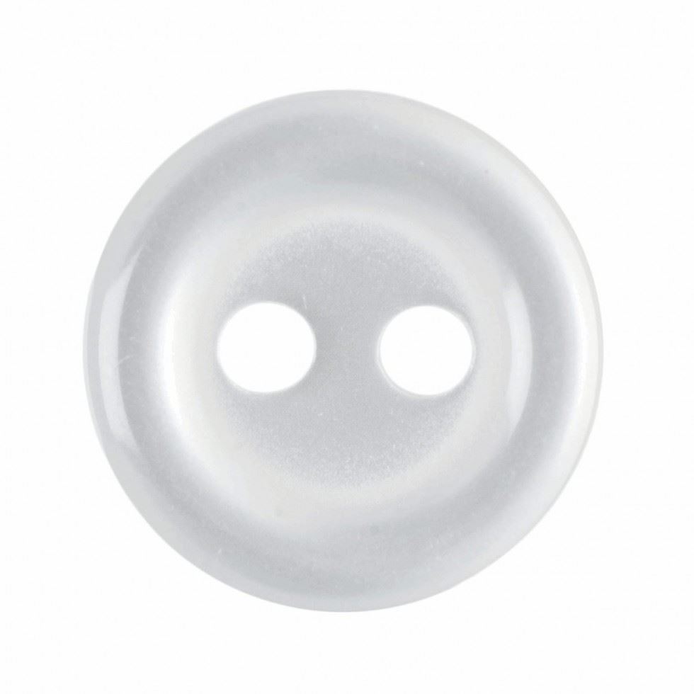 Hemline White Round Plastic Buttons