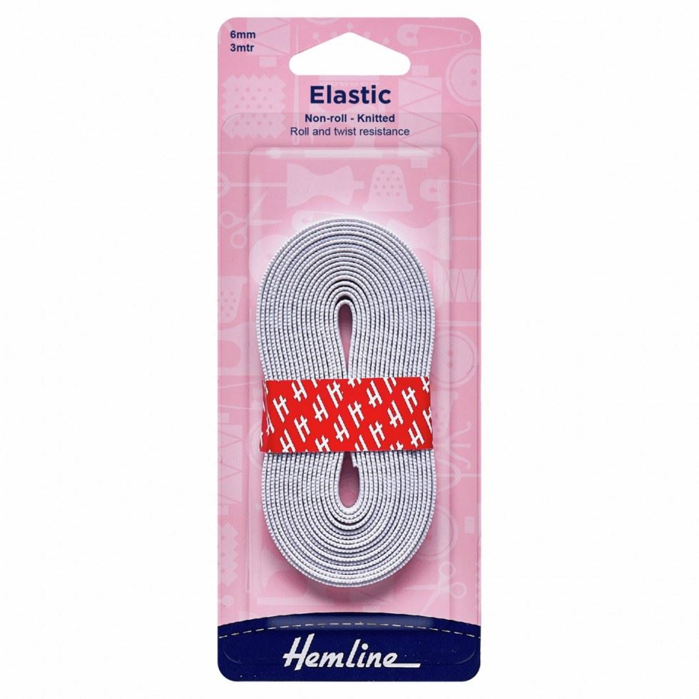 Hemline White Non Roll Knitted Elastic