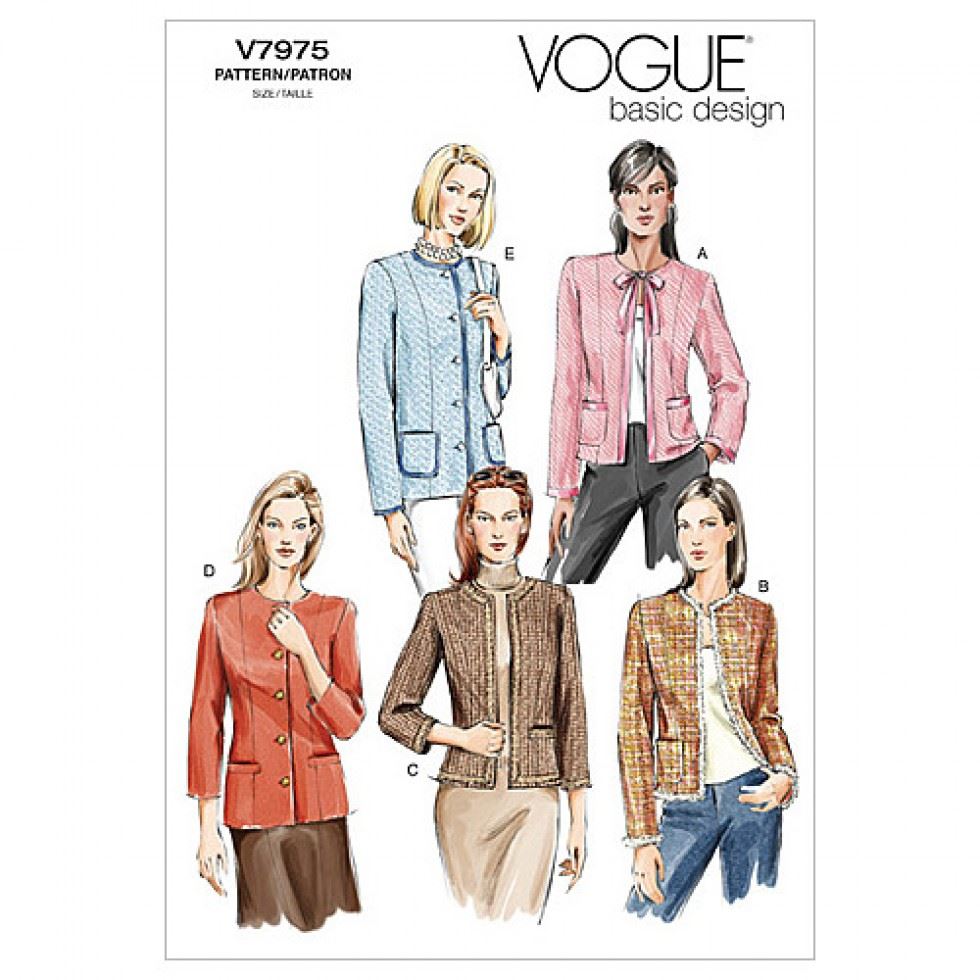Vogue Women's Sewing Pattern 7975, Jackets For Sizes: 6-8-10 - Easy - 12-14-16 - Image 3
