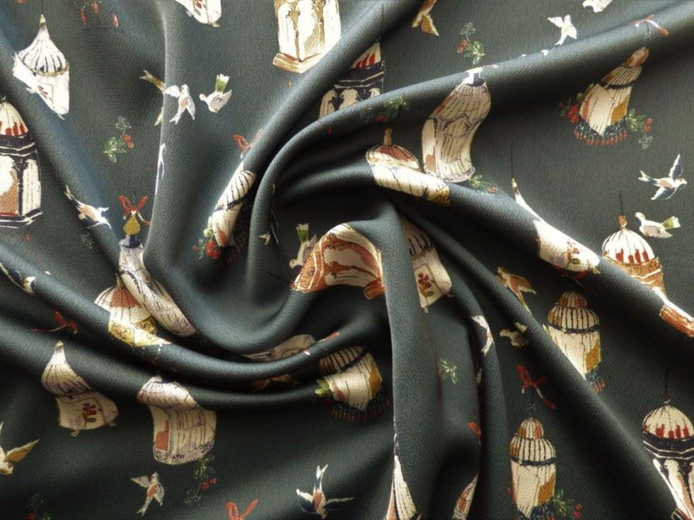 Lady Mcelroy Pewter Satin Crepe Fabric