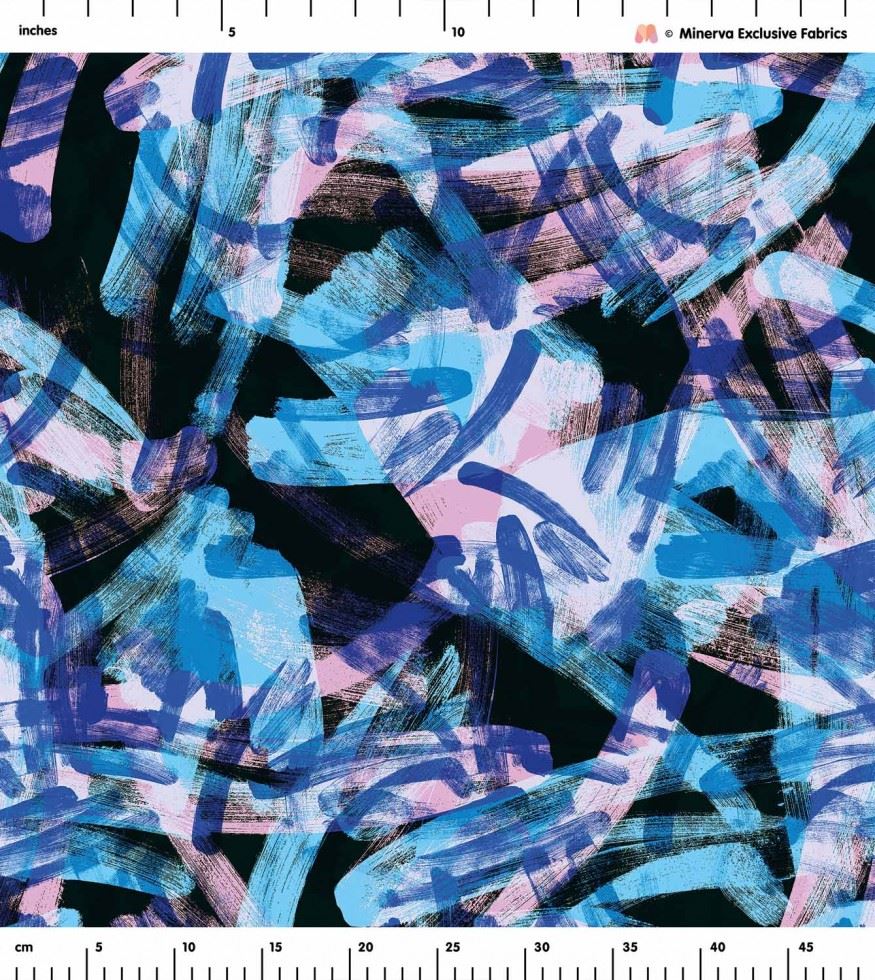 Minerva Exclusive Lining Fabric - POD - Graffiti Glow - per metre - Picture 2 of 4