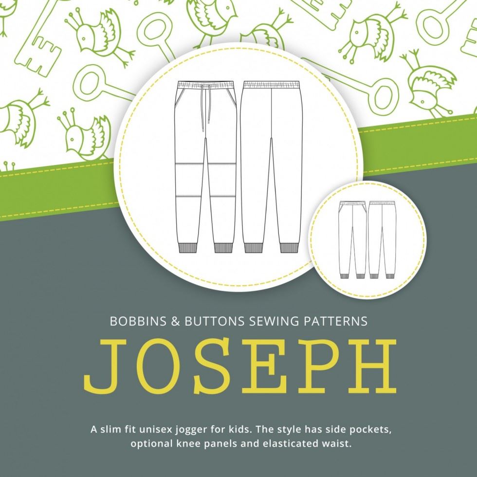 Bobbins and Buttons Paper Sewing Pattern Joseph Joggers
 