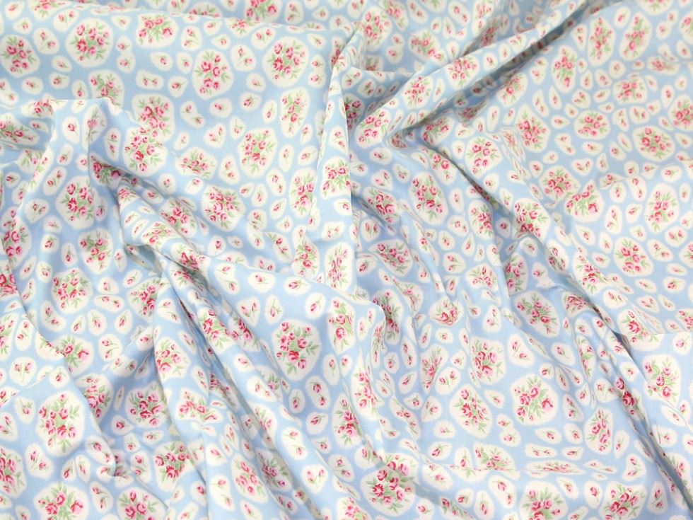 Cotton Lawn Fabric Sky Blue
 