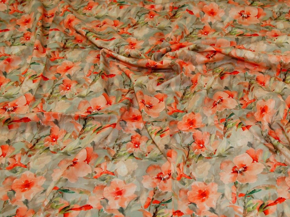 John Louden Orange Cotton Lawn Fabric