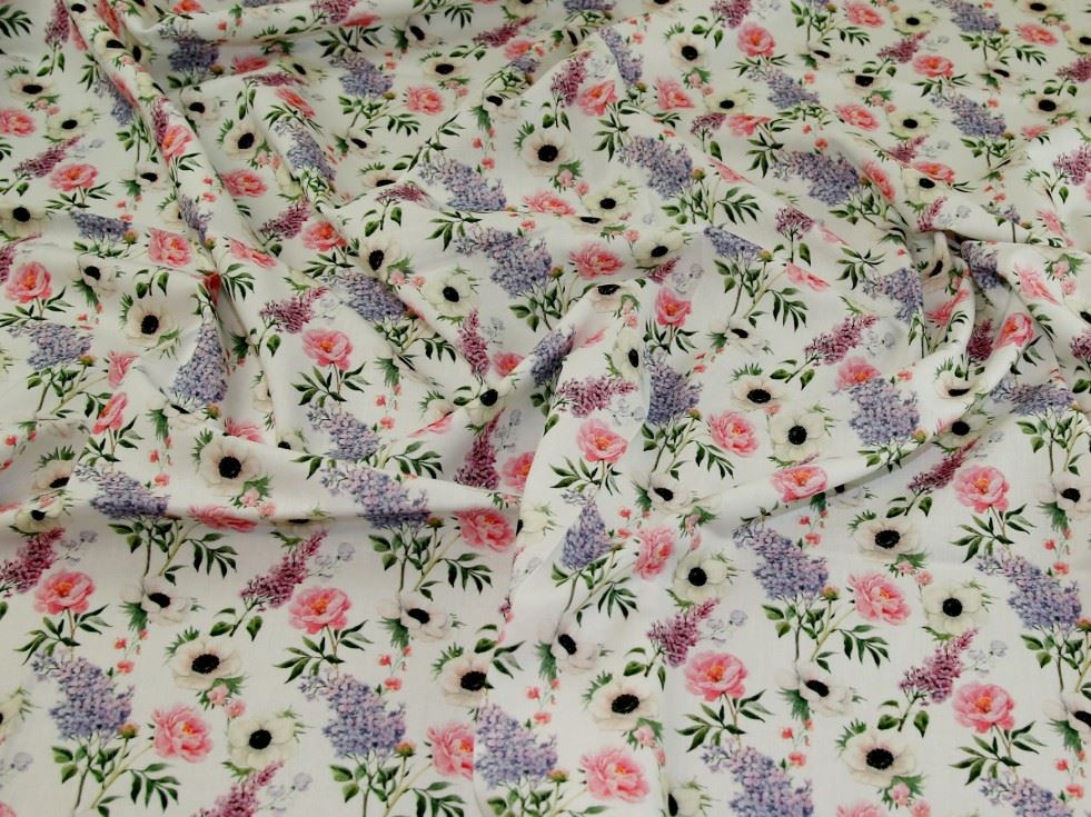 John Louden White 100% Cotton Fabric