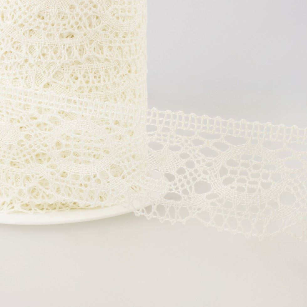 Stephanoise Linen Lace Trim Ivory
 