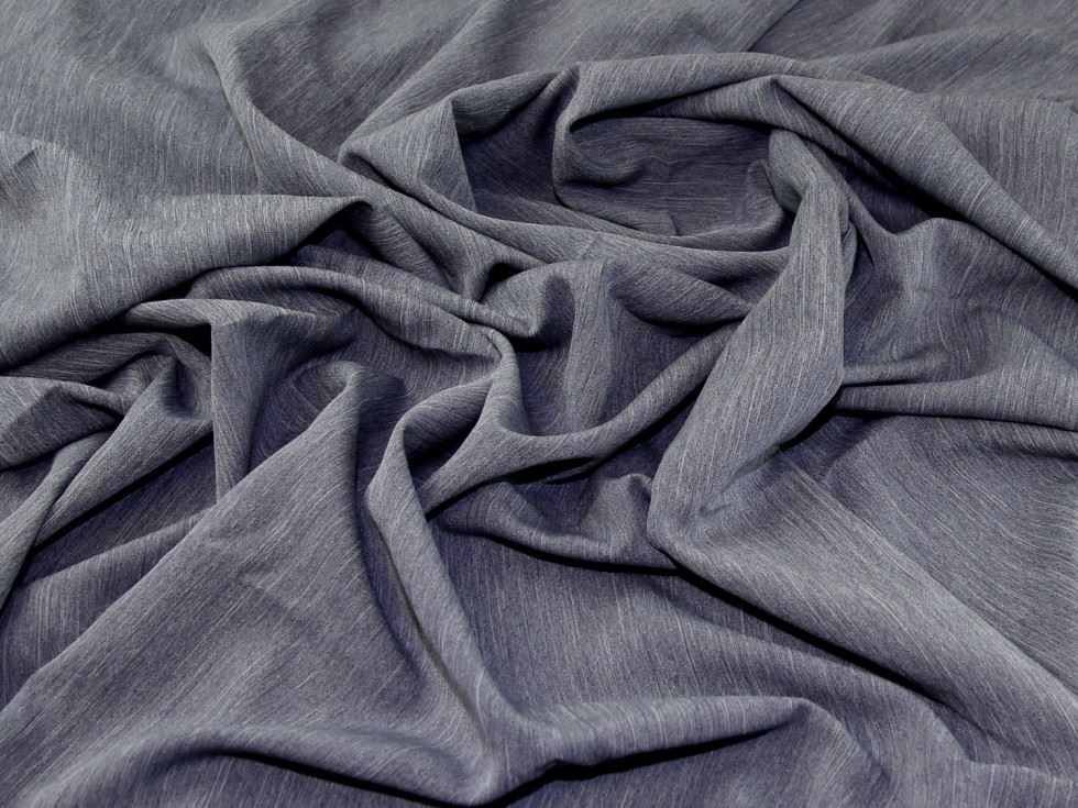 Dark Grey Deadstock Melange Polyester Suiting Fabric